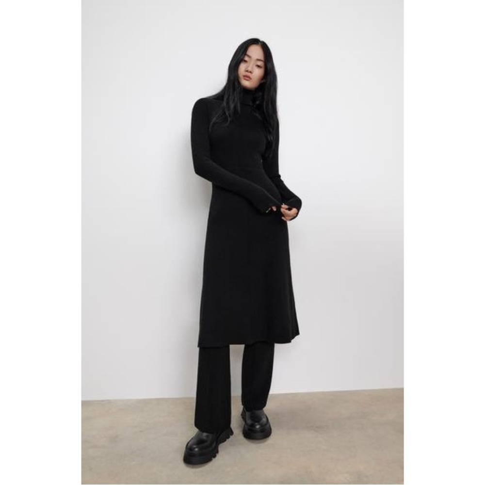 Zara Black Knit Dress with Pants
